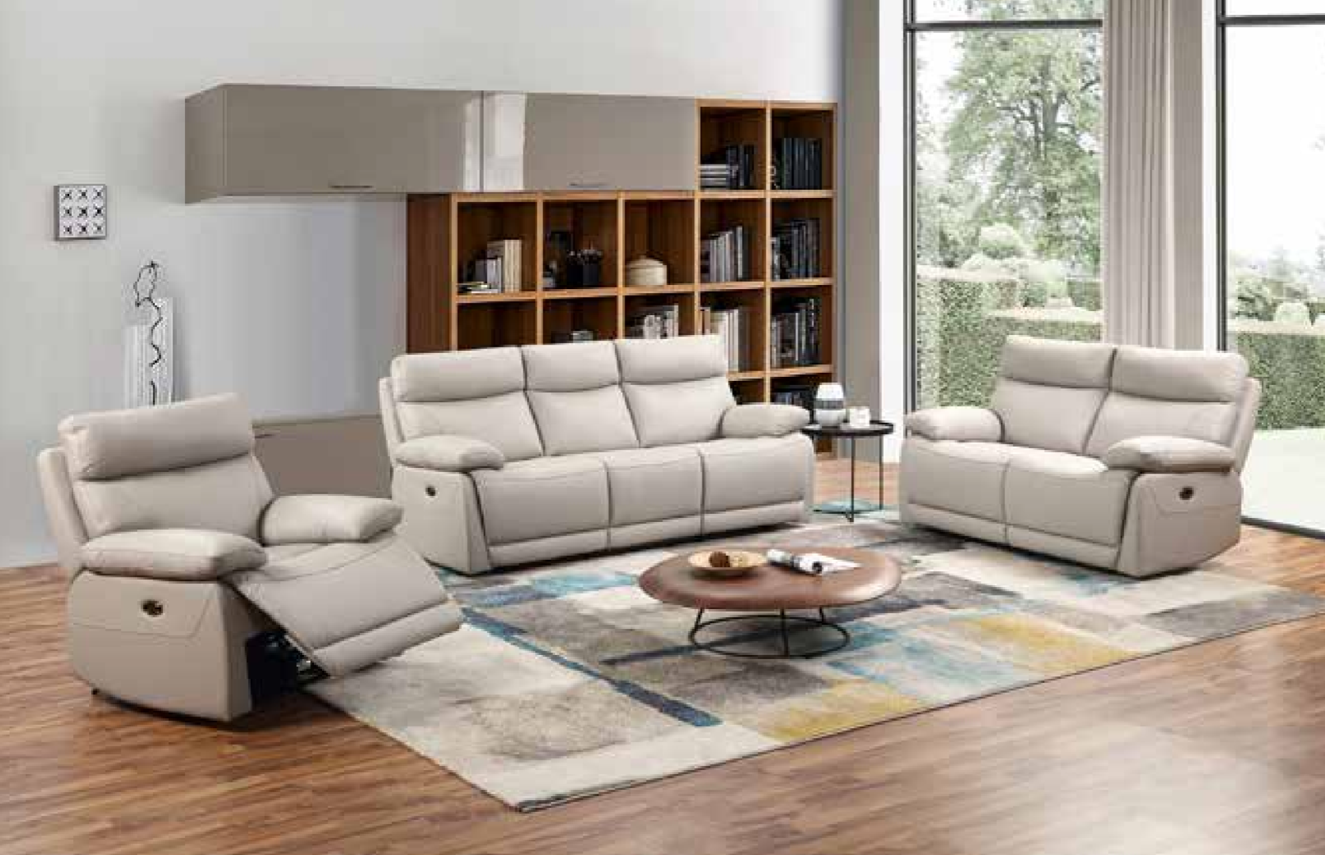 Grey Leather Lawson Sofa