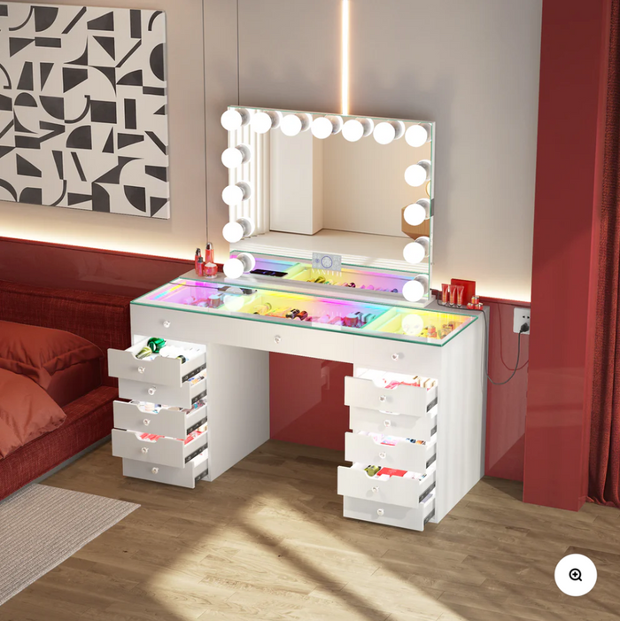 VANITII Eva Vanity Desk & Mirror Set