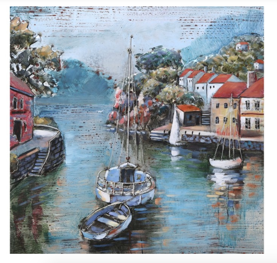 Mykonos Charm - 3D Metal Wall Decor handmade from metal + acrylic