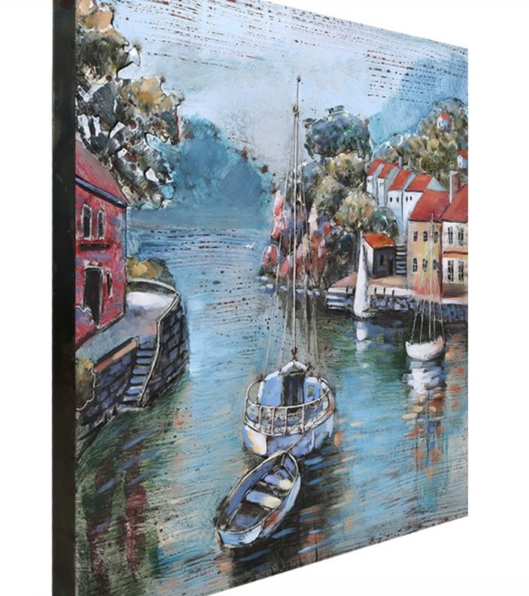 Mykonos Charm - 3D Metal Wall Decor handmade from metal and acrylic