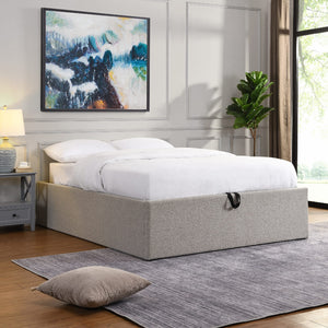 Bedroom with a bed, nightstands, and a painting on the wall.