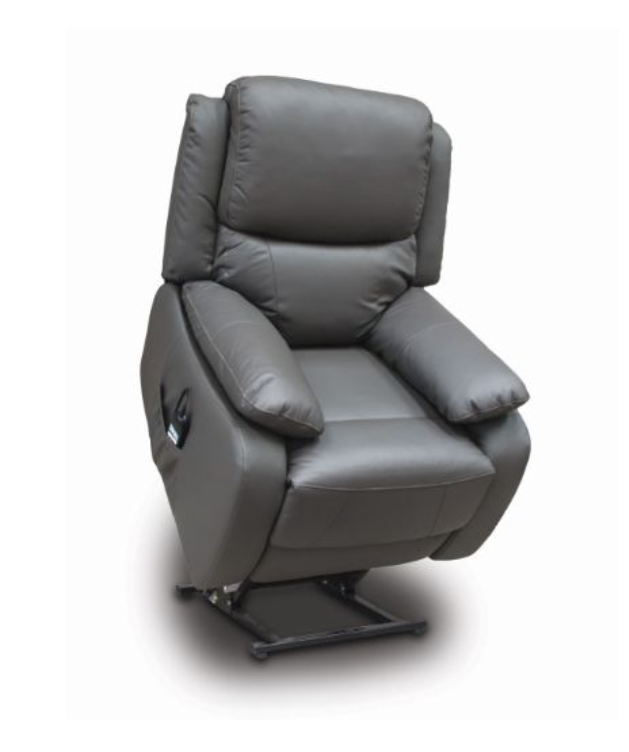 Gray recliner chair on a white background