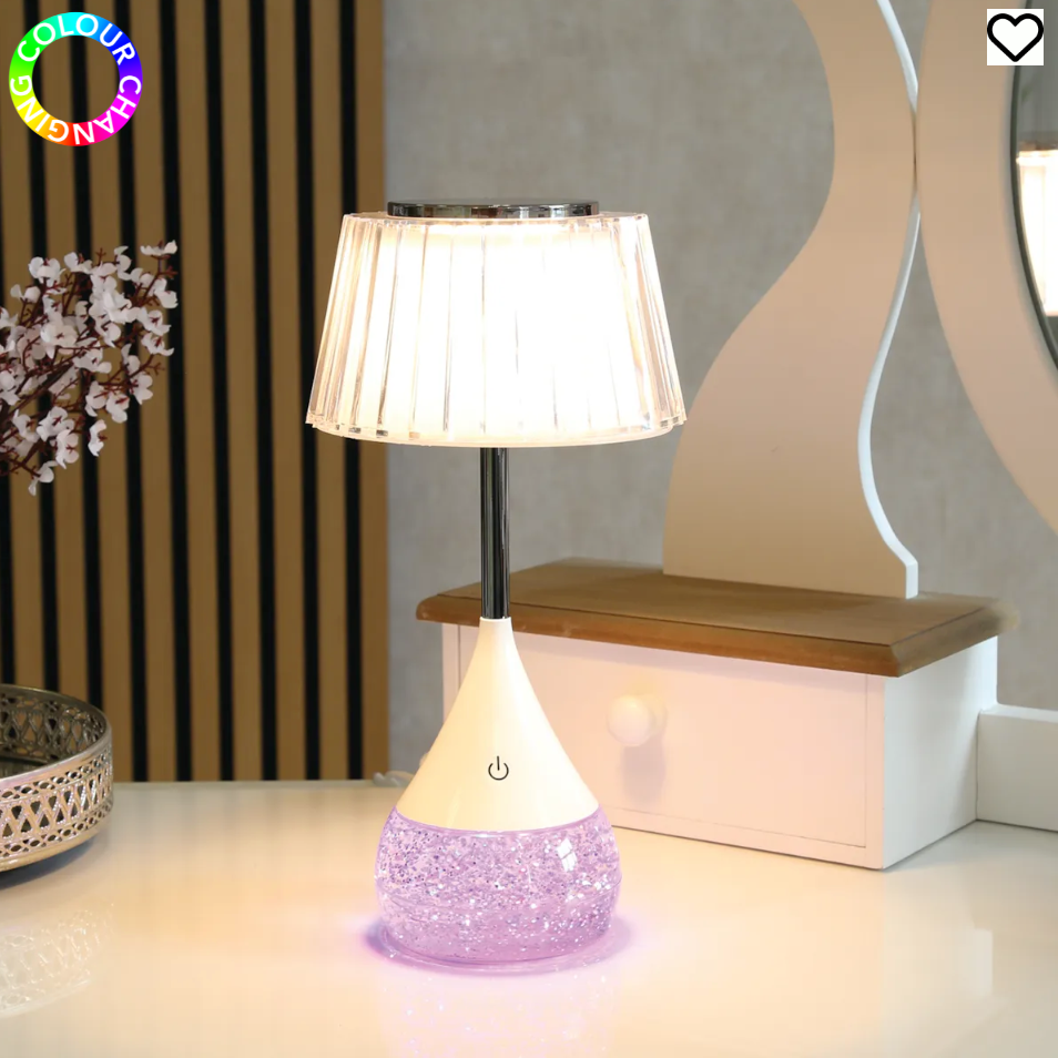 Pleated Shade Glitter Lamp