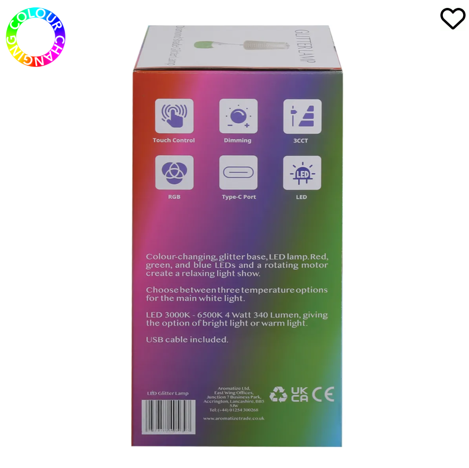 Pleated Shade Glitter Lamp box