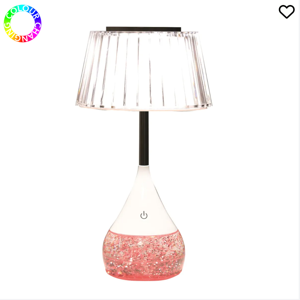 Pleated Shade Glitter Lamp5