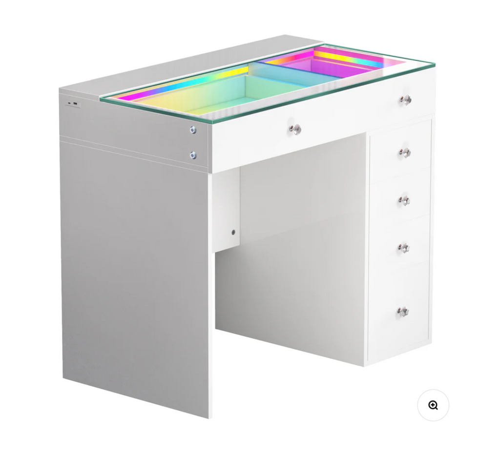 VANITII Mini Diana Vanity Desk- 6 Storage Drawers