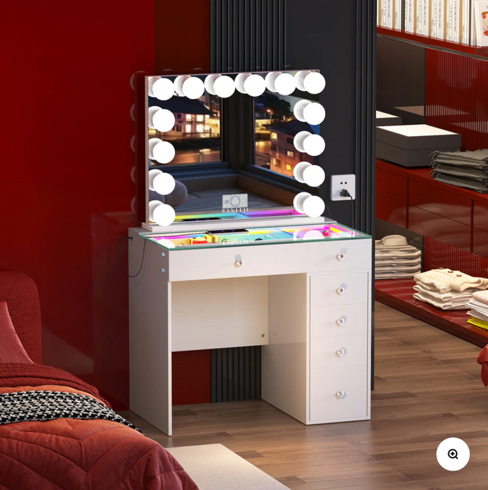 VANITII Mini Diana Vanity Set -6 Storage Drawers with Mirror