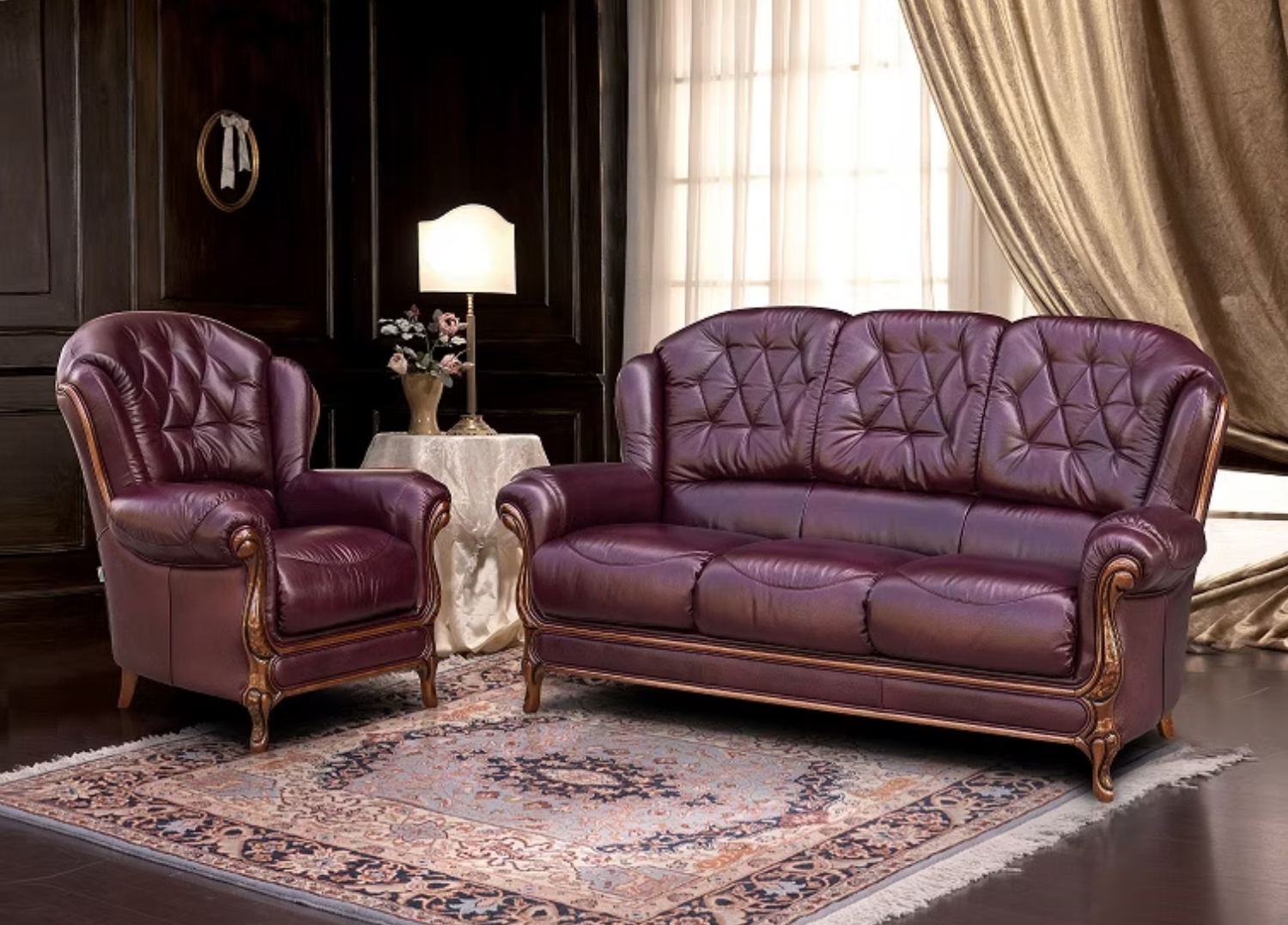 Giulia Full Leather 3+1+1 Burgundy