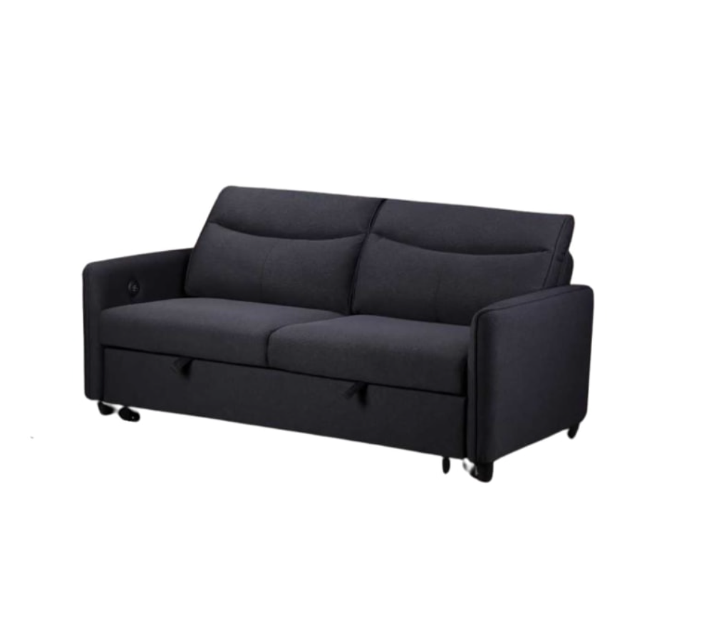 Black sofa bed on a white background