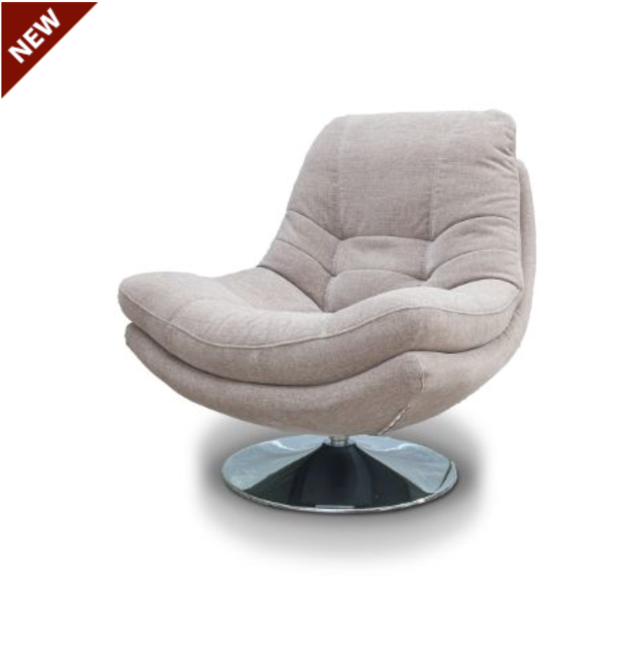 Armani Fabric Swivel Chair – Champagne