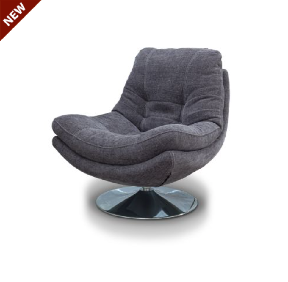 Armani Fabric Swivel Chair – Nature Dark Grey