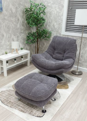 Armani Fabric Swivel Chair – Nature Dark Grey