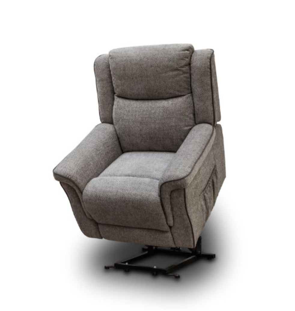 Gray recliner chair on a white background