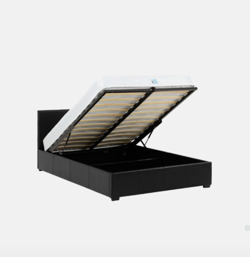 Waverley Storage Bed – Black Faux Leather (Available in 4'6" & 5')