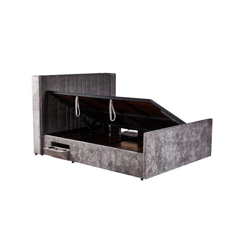 Clara Gaslift Ottoman Storage Bed Grey