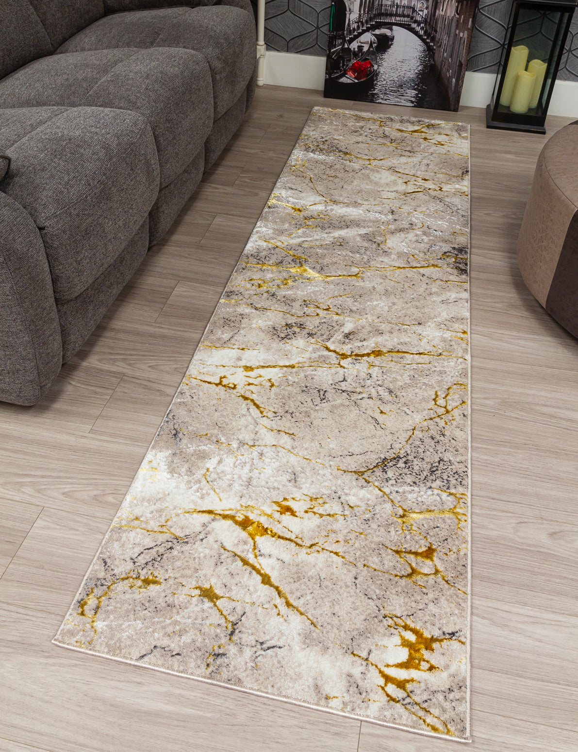 Glitz Marble Ochre Rug