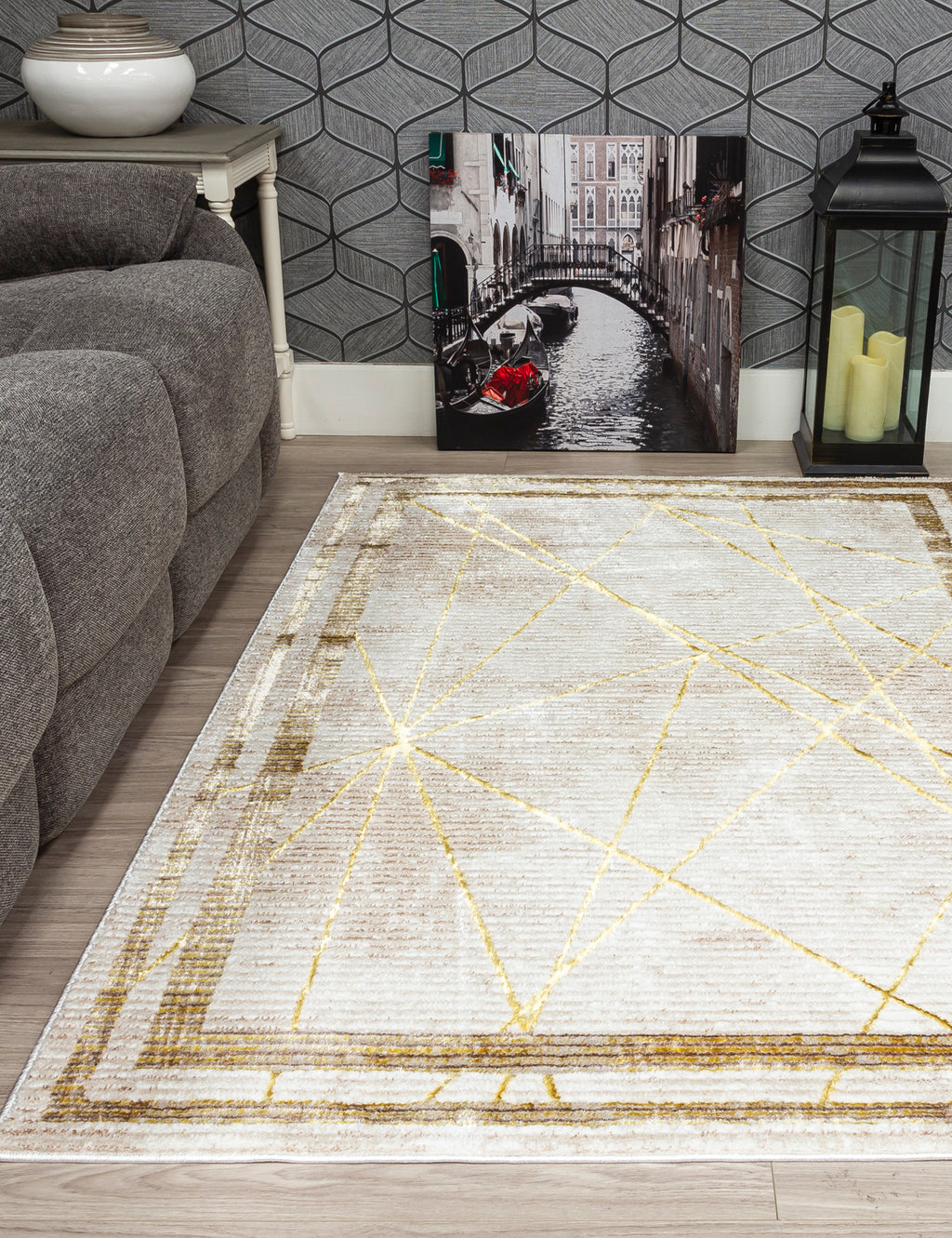 Glitz Art Deco Ochre Rug