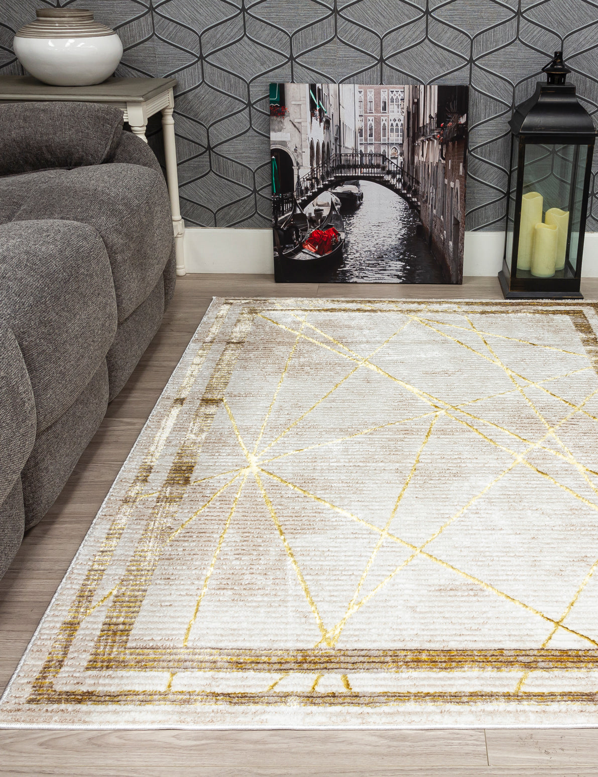 Glitz Art Deco Ochre Rug