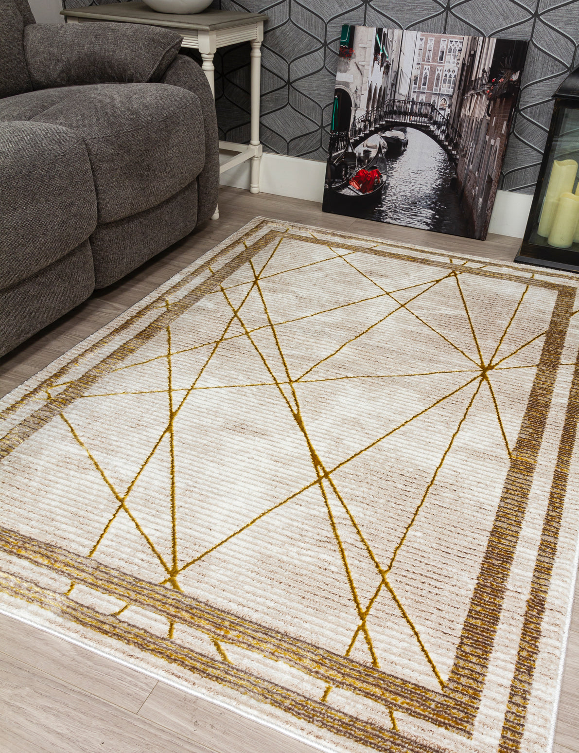 Glitz Art Deco Ochre Rug