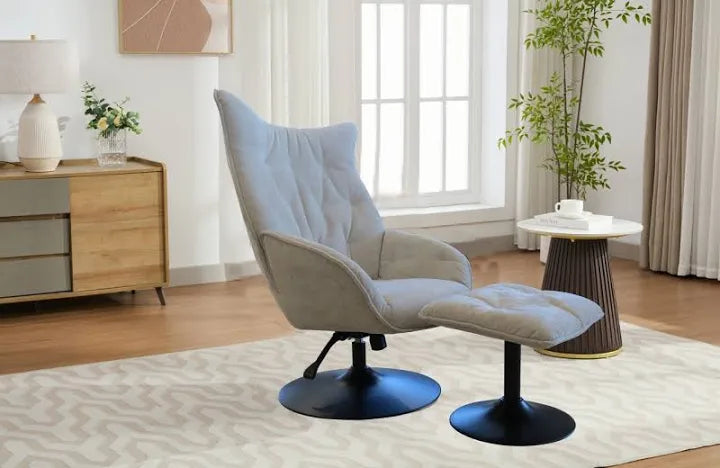 Osbourne Swivel Chair with Foot Stool