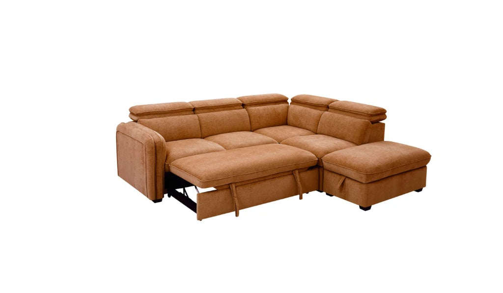 Roscoe Corner Sofa Bed Rust