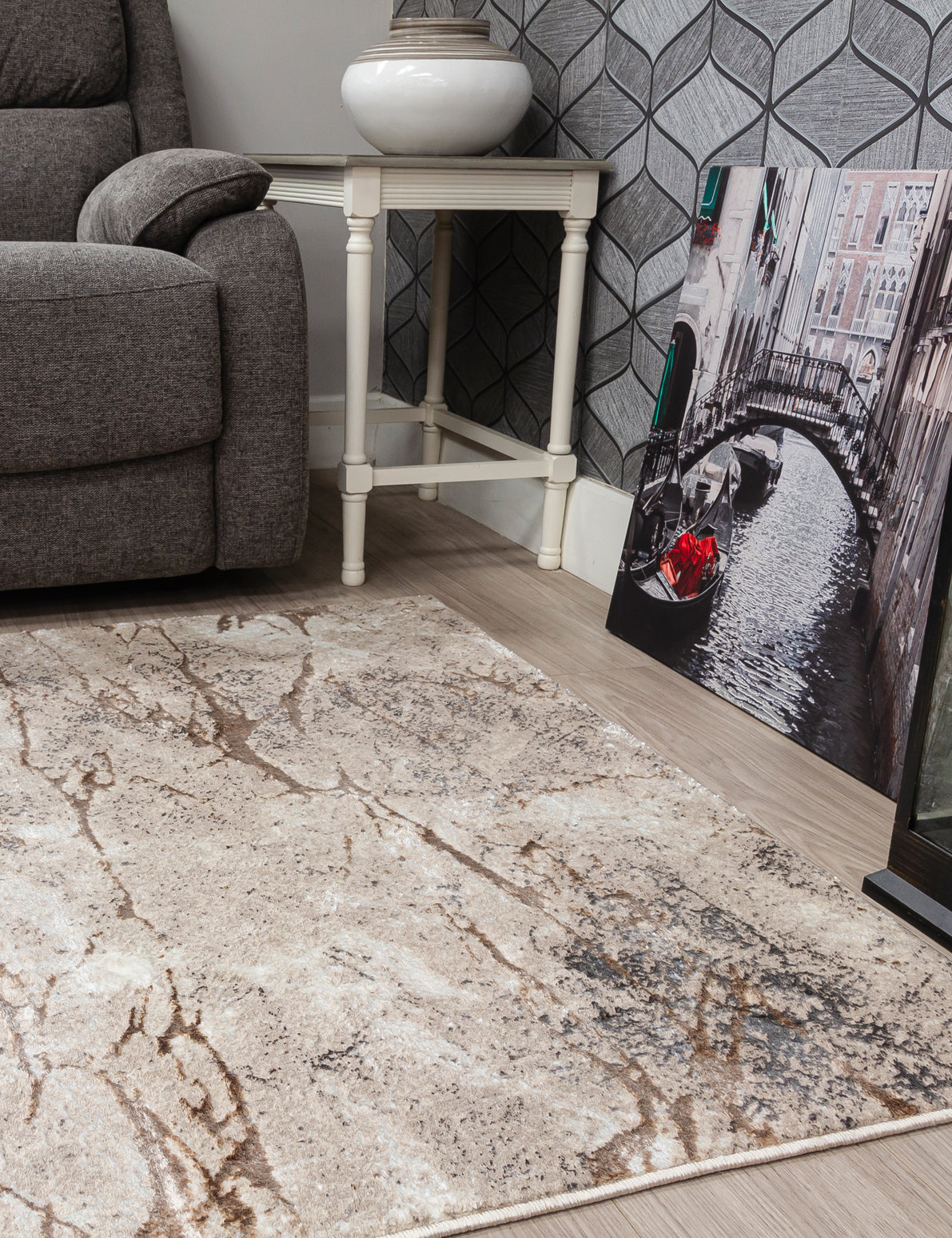 Glitz Marble Beige Rug