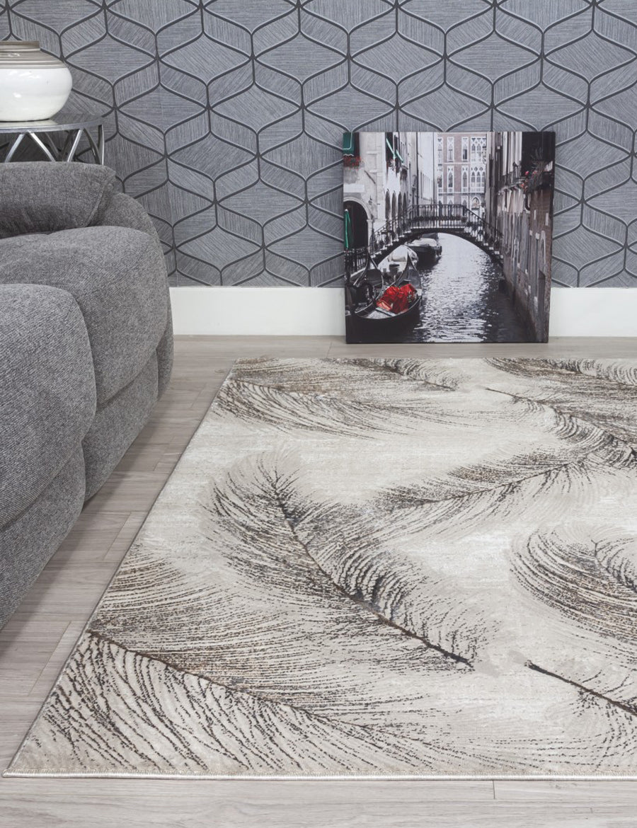 Boutique Plumes Beige Rug
