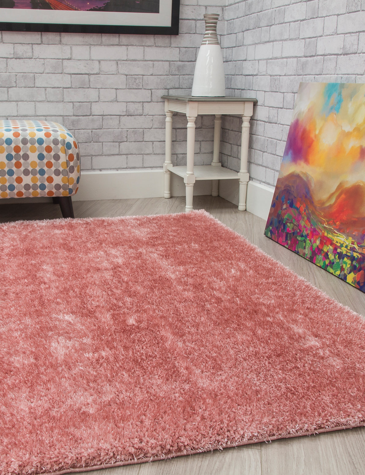 Plush Shaggy Pink Rug