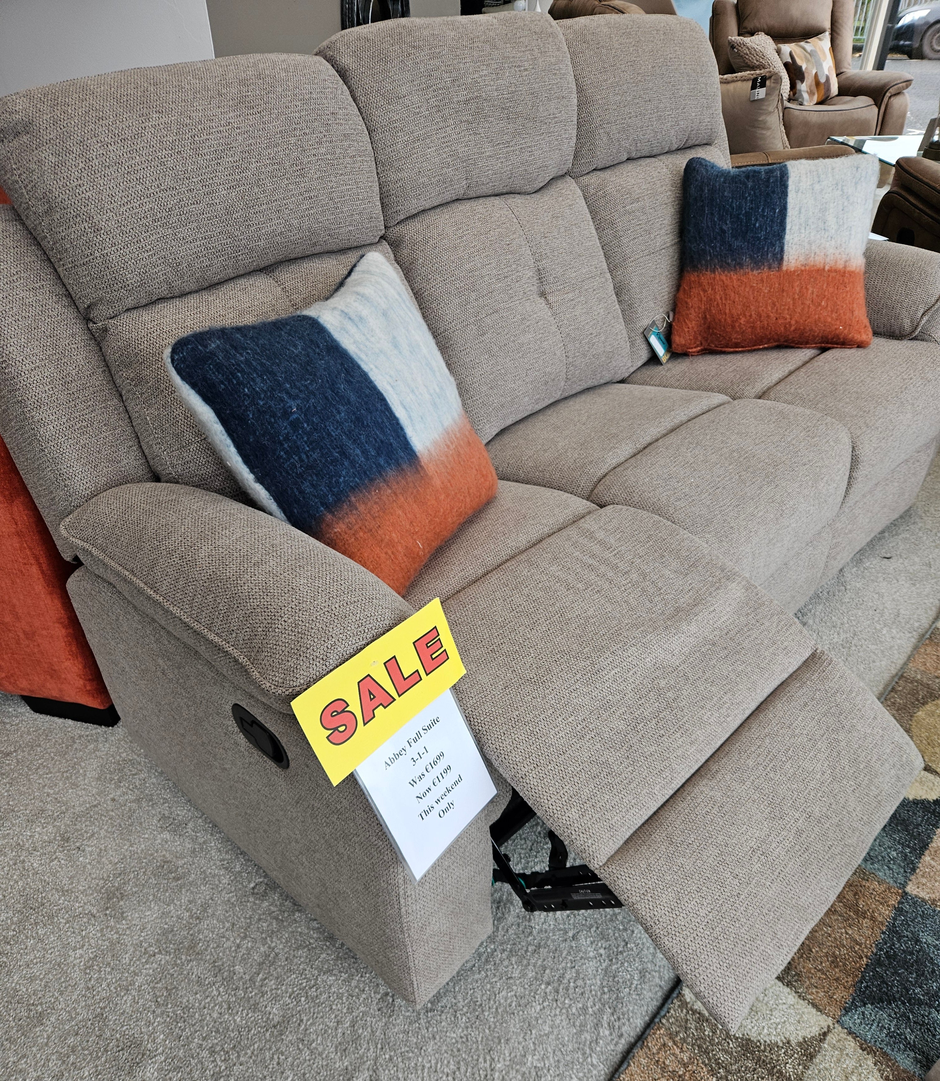 Abbey Recliner Sofas – Light Brown