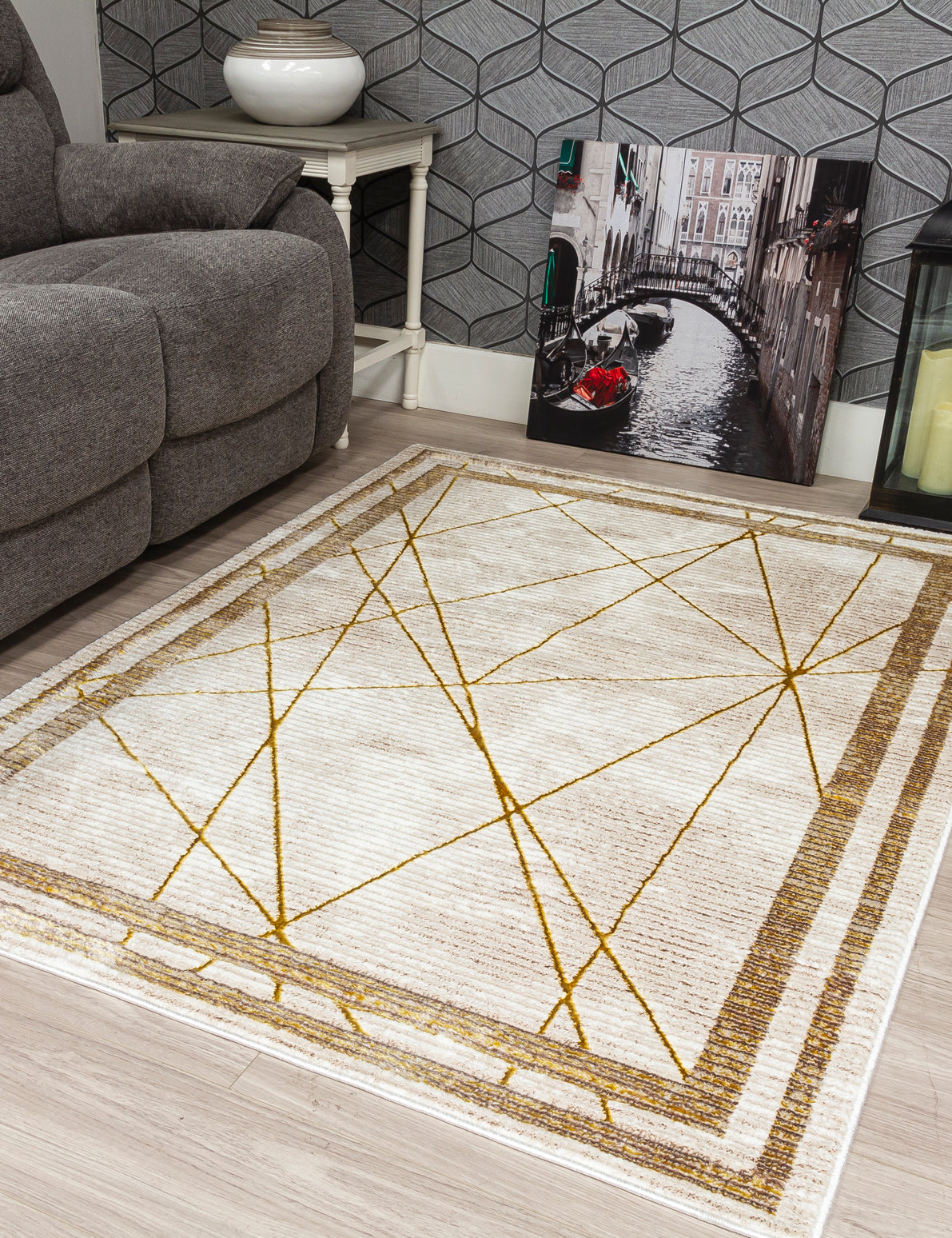 Glitz Art Deco Ochre Rug
