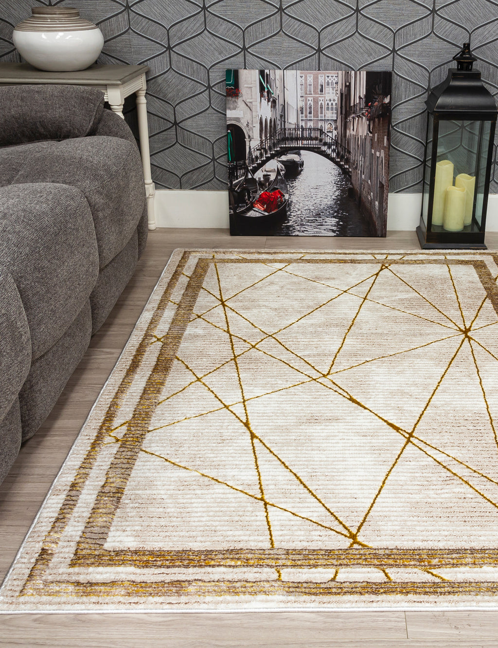 Glitz Art Deco Ochre Rug