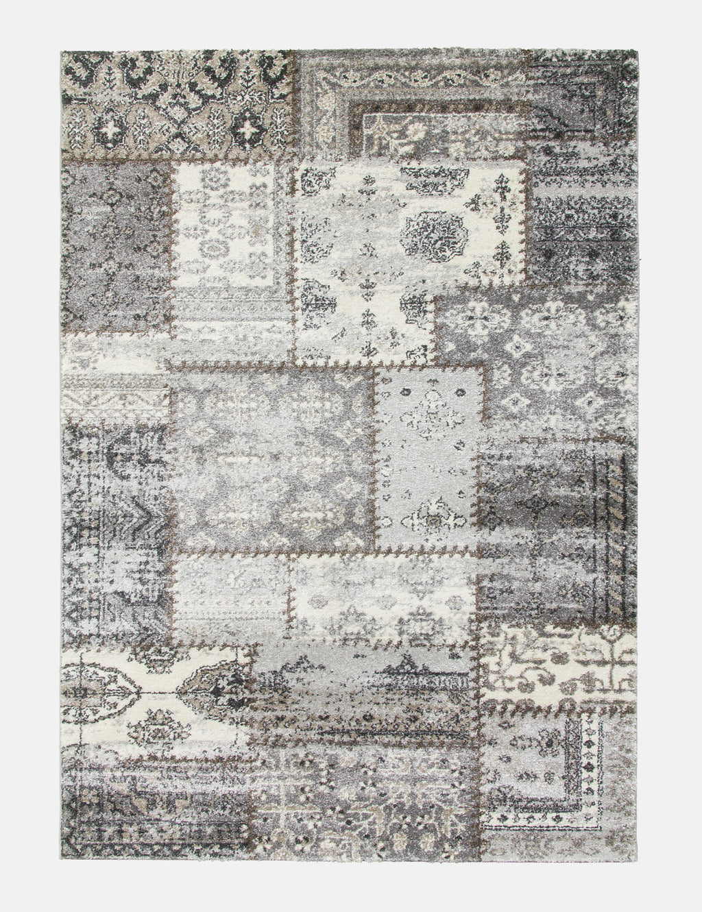 Antika Patchwork Greige Rug