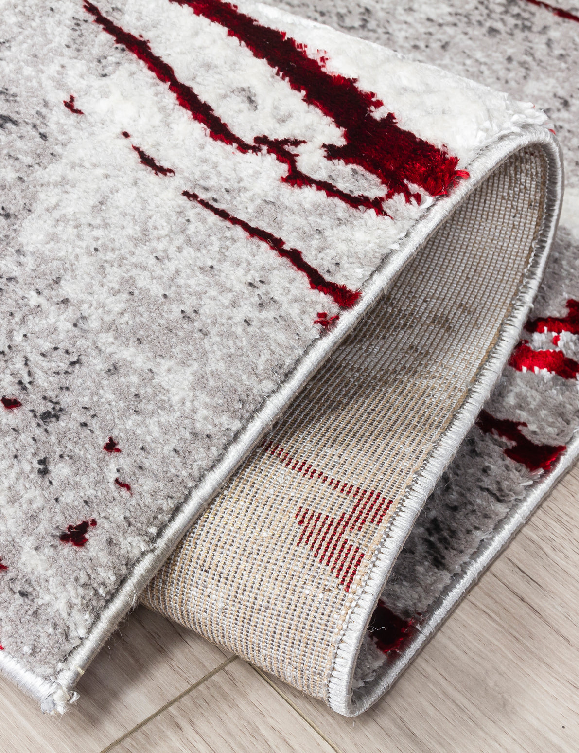 Glitz Marble Red Rug