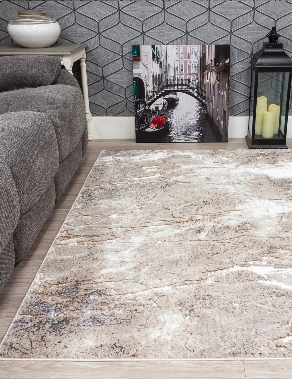 Glitz Marble Beige Rug