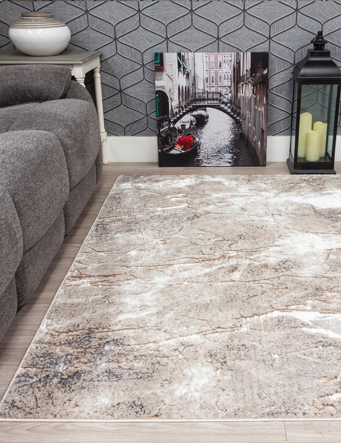 Glitz Marble Beige Rug