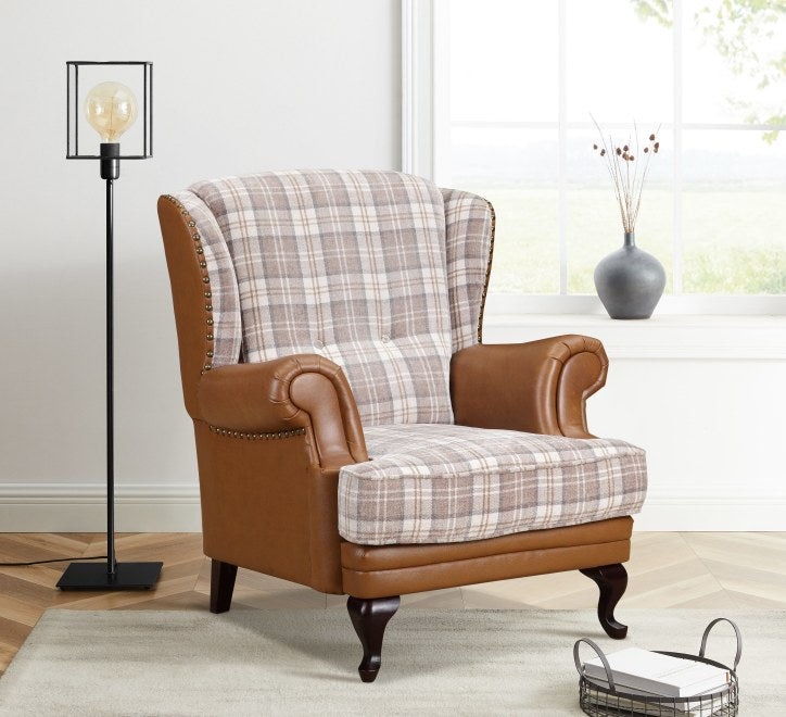 Imperial Leather and Fabric Sofa
