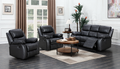 Judy Recliner Sofa - Black Leather (3-1-1)