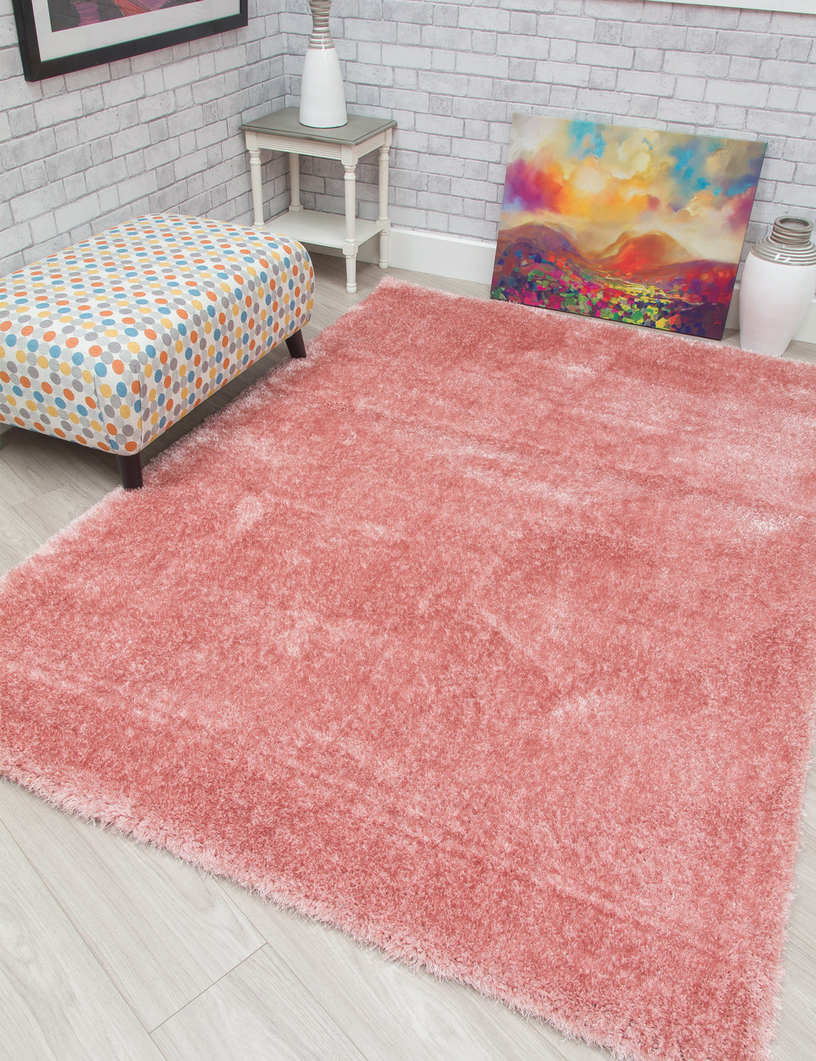 Plush Shaggy Pink Rug
