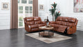 Judy Reclining Sofa - Brown Leather (3-2)