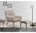Lindo Cream Fabric Chair and Foot Stool