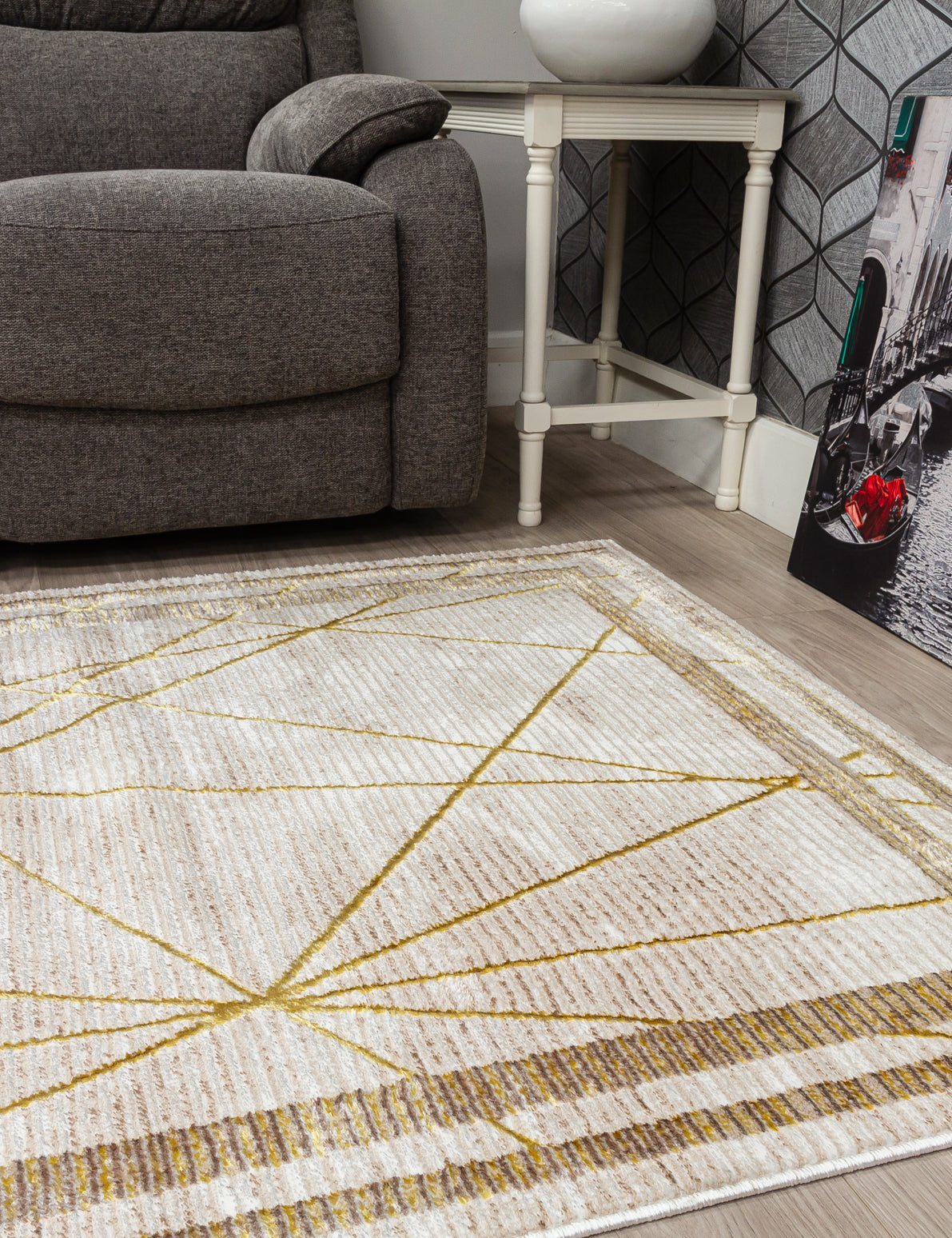 Glitz Art Deco Ochre Rug