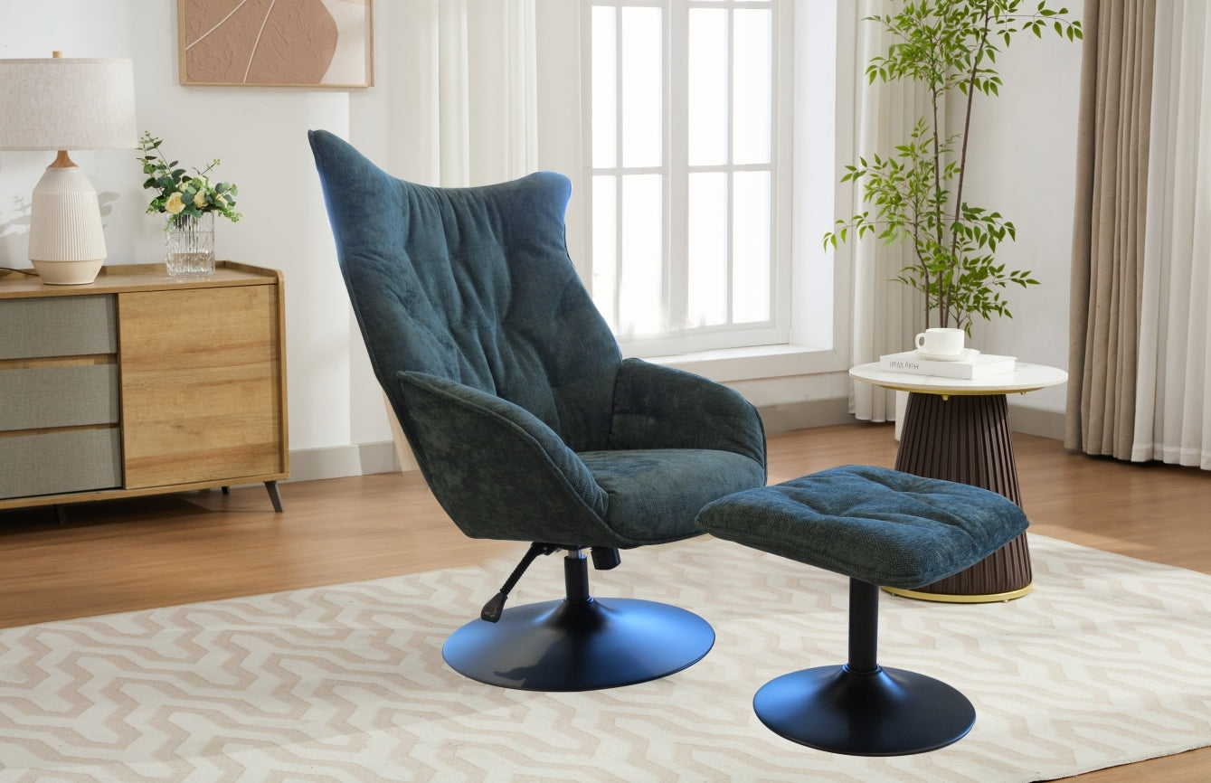 Osbourne Swivel Chair with Foot Stool