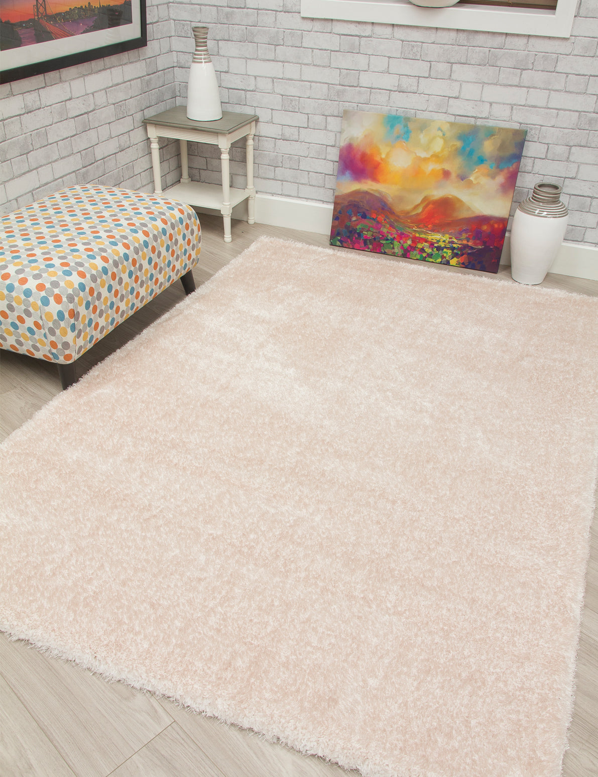 Plush Shaggy Cream Rug