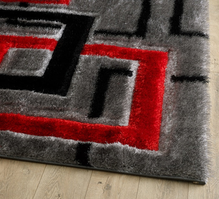 Mercury Rug- Grey Red