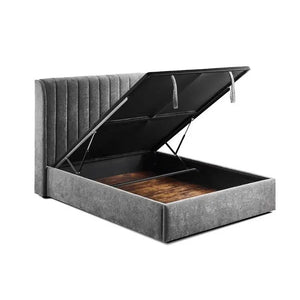 Frida Gaslift Ottoman Storage Bedframe Grey