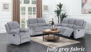 Judy Recliner Sofa – Light Grey Fabric