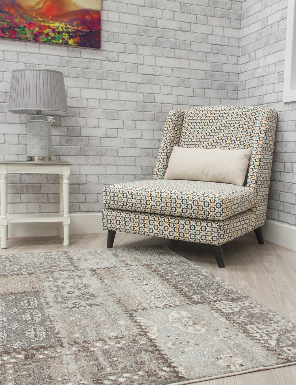 Antika Patchwork Greige Rug