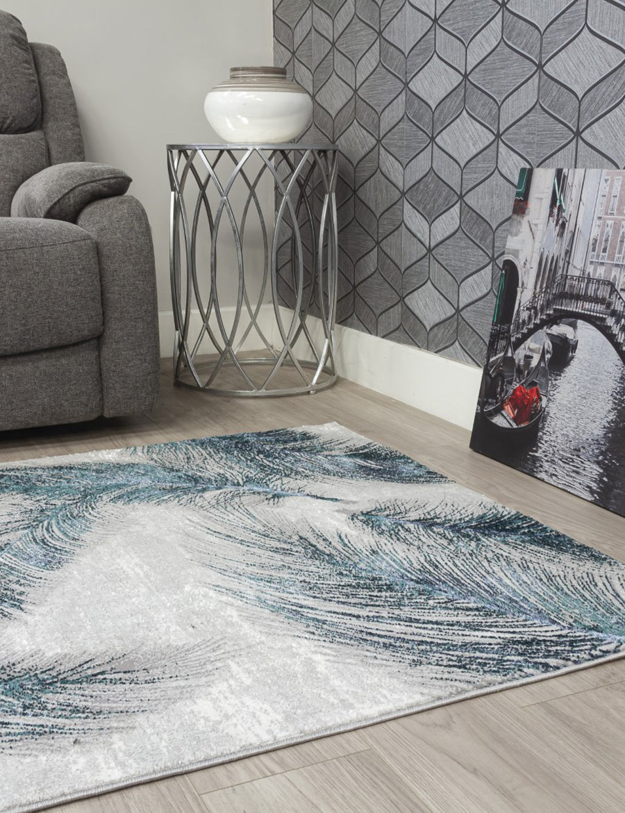 Boutique Plumes Blue Rug