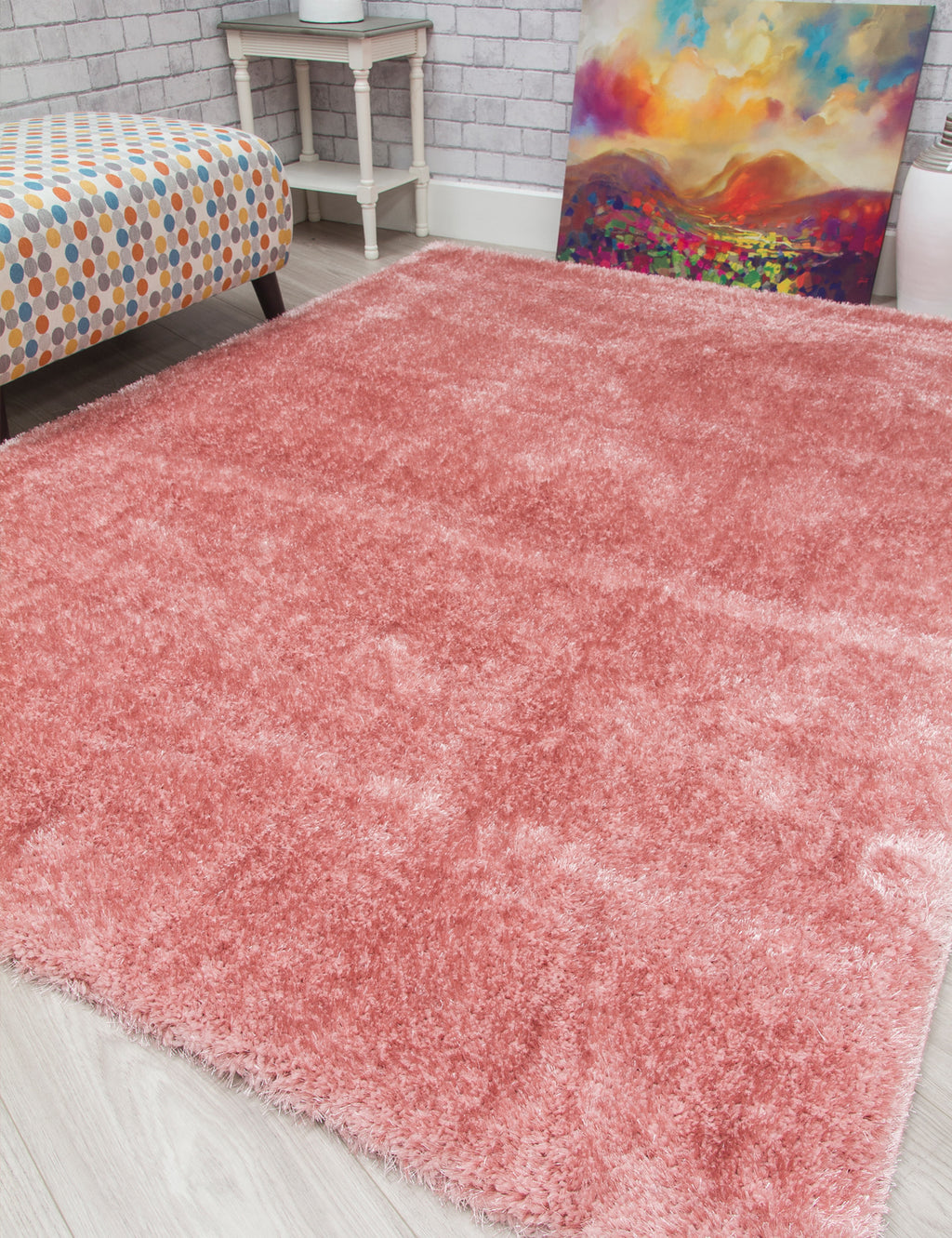 Plush Shaggy Pink Rug