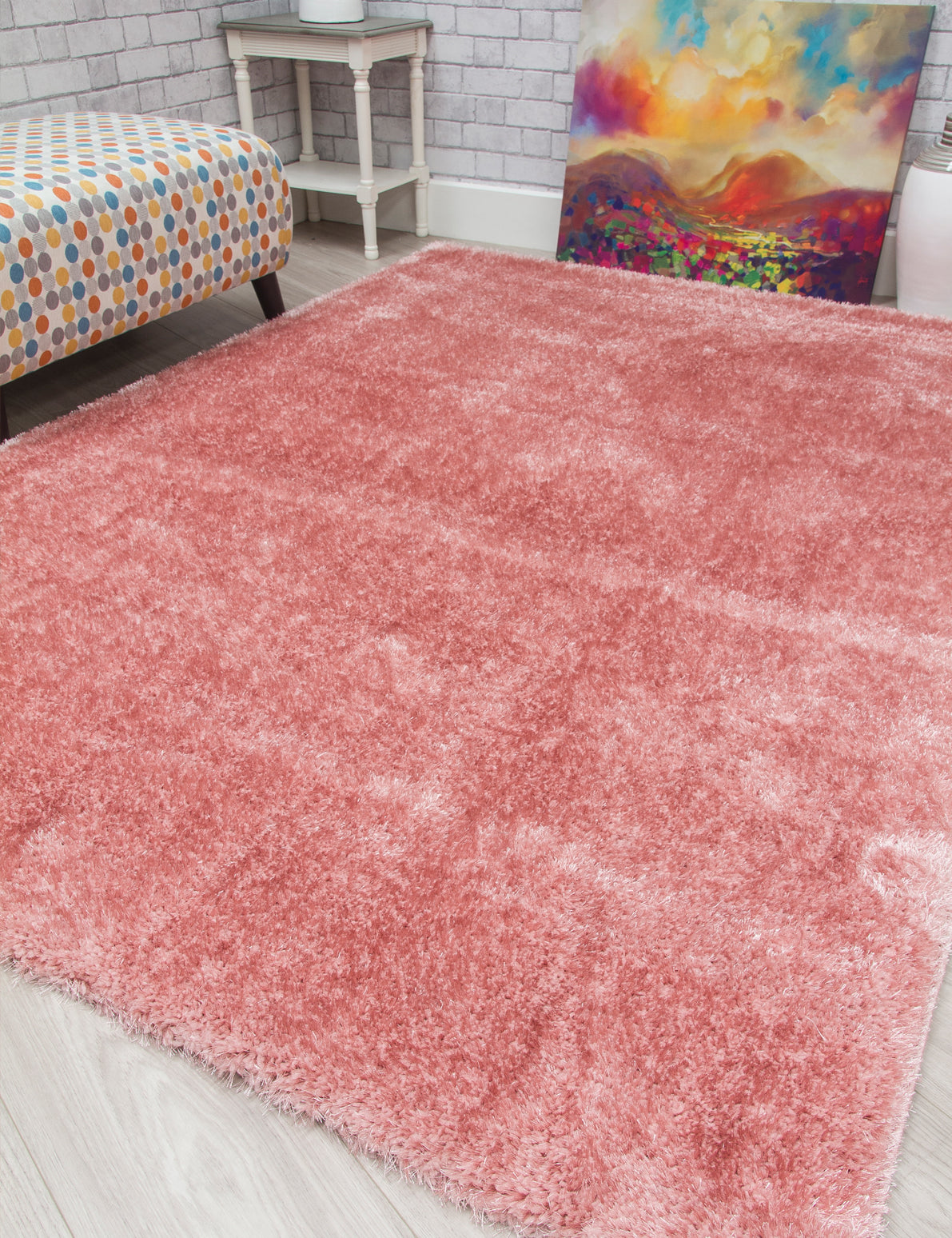 Plush Shaggy Pink Rug